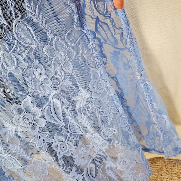 Baby Blue Lace Duster Sleeveless Vest L - Picture 5 of 7
